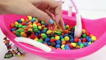 Baby Doll Bath Time In M&Ms Peanuts Candies Baby Twins Bathtime How to Bath a Baby Toy Vide