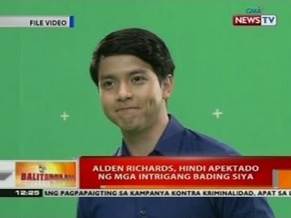 BT: Alden Richards, hindi apektado ng mga intrigang bading siya