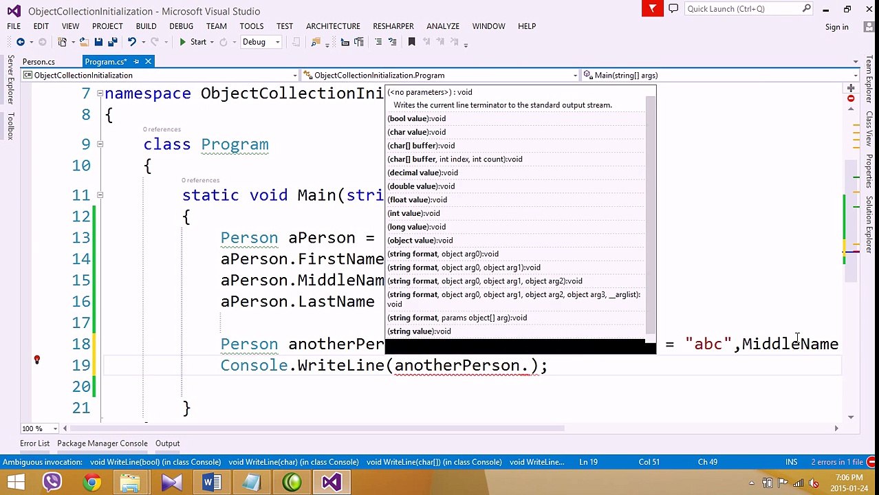 Advance C# Object and  collection initialization part-3
