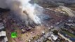 DRONE FOOTAGE - Massive explosion rocks fireworks market in Mexico-u3O8znhsxyY