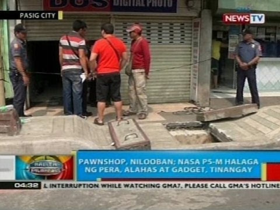 Pawnshop sa Pasig City, nilooban; nasa P5-M hal...