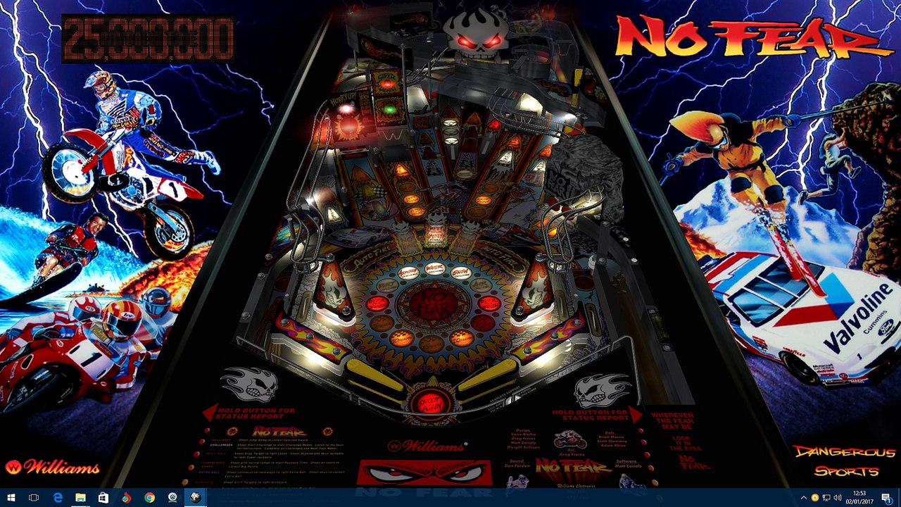 No Fear - Dangerous Sports Recreated On Visual Pinball.