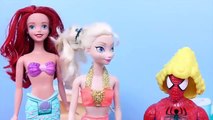 Elsa Barbie Mermaid Doll and Ariel 39 s Hair Salon with Spiderman amp Bubble Guppie DisneyCarToys