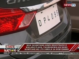SONA: Mga sasakyang hindi rehistrado o walang plaka, pagbabawalan nang bumyahe simula Nobyembre