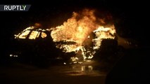 Firefighters battle to extinguish car fires in Stockholm suburb-1aPdHq5SDg4
