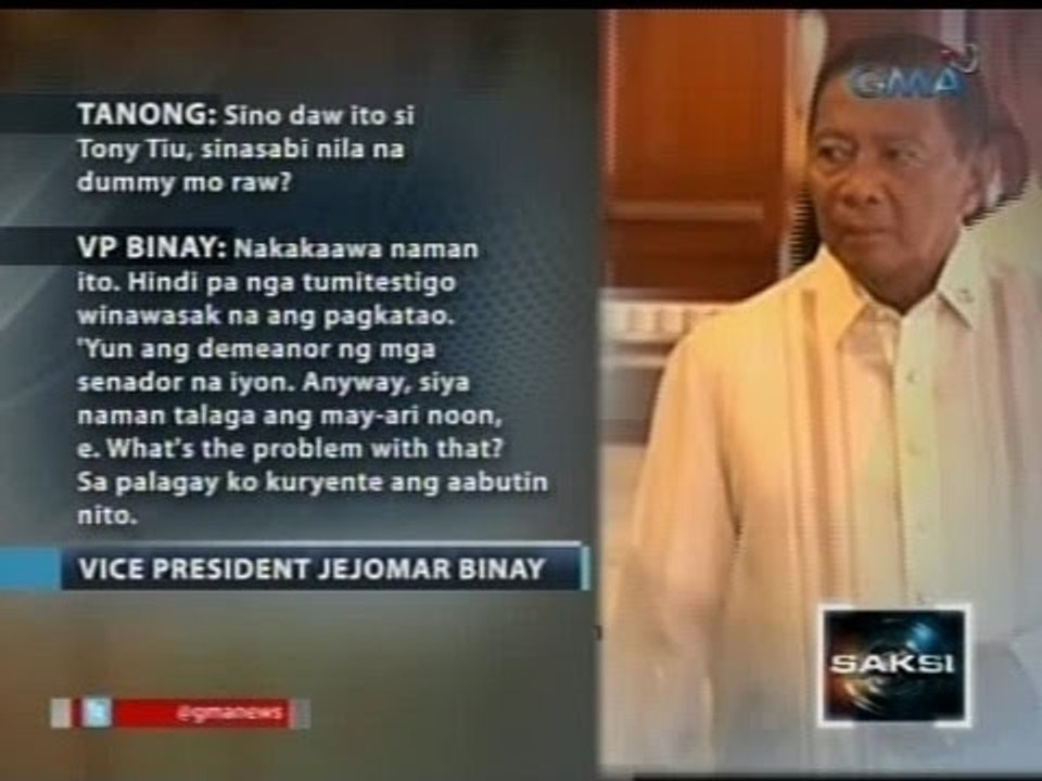 Saksi: VP Binay: Lumang alegasyon na ang mga umano'y mamahaling ari-arian