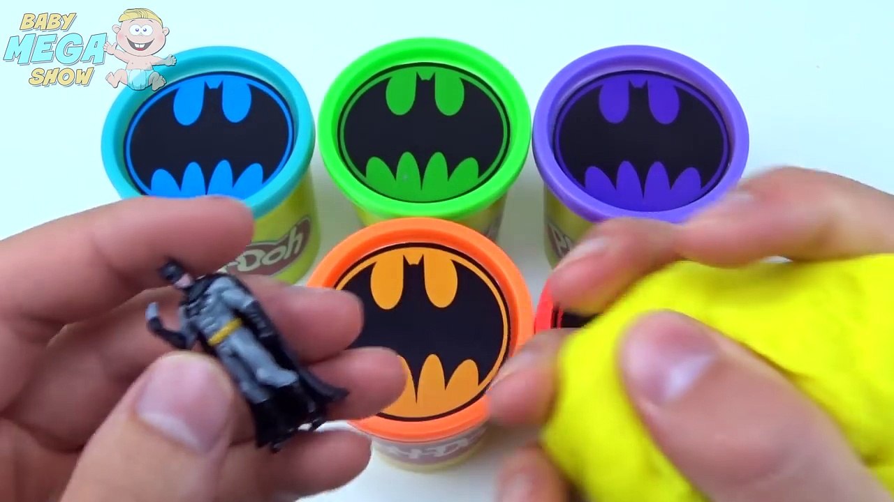 Play Doh Clay Cups Surprise Toys Superheroes Batman Collection Learn Colours in English