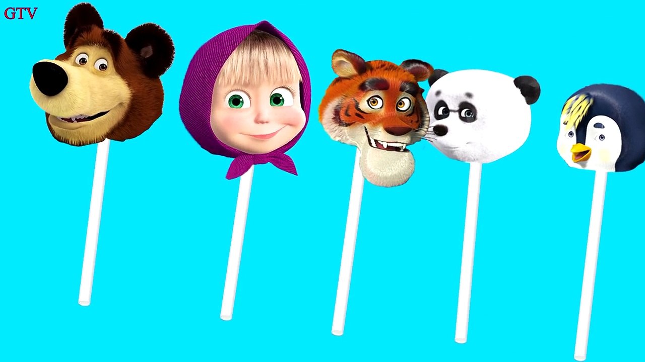 Masha and the Bear Finger Family Song Lollipop Nursery Rhymes for Children and Kids