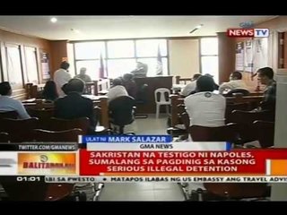 Sakristan na testigo ni Napoles, sumalang sa pagdinig sa kasong serious illegal detention