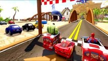 Wheels On The Bus Go Round And Round With Hulk, Spiderman & Disney Pixar Cars McQueen | Kids Videos