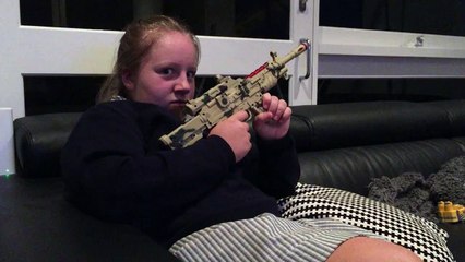 Tommi Shot by Sister with a Laser Gun - Funny!