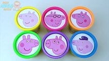 Play Doh Cups Peppa Pig Surprise Toys Rainbow Learn Colors Clay Peppa Pig Family for Children