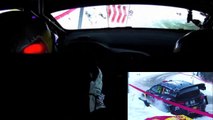 Rallye Monte Carlo : la sortie de route de Sébastien Ogier lors de la ES3 vue de l'intérieur