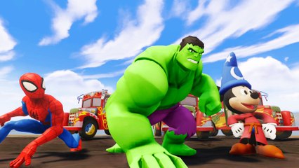 The Bus Go Round And Round Hulk Spiderman Frozen Kids  Songs   Nursery Rhymes for Children