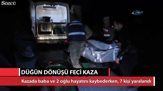 Düğün dönüşü feci kaza