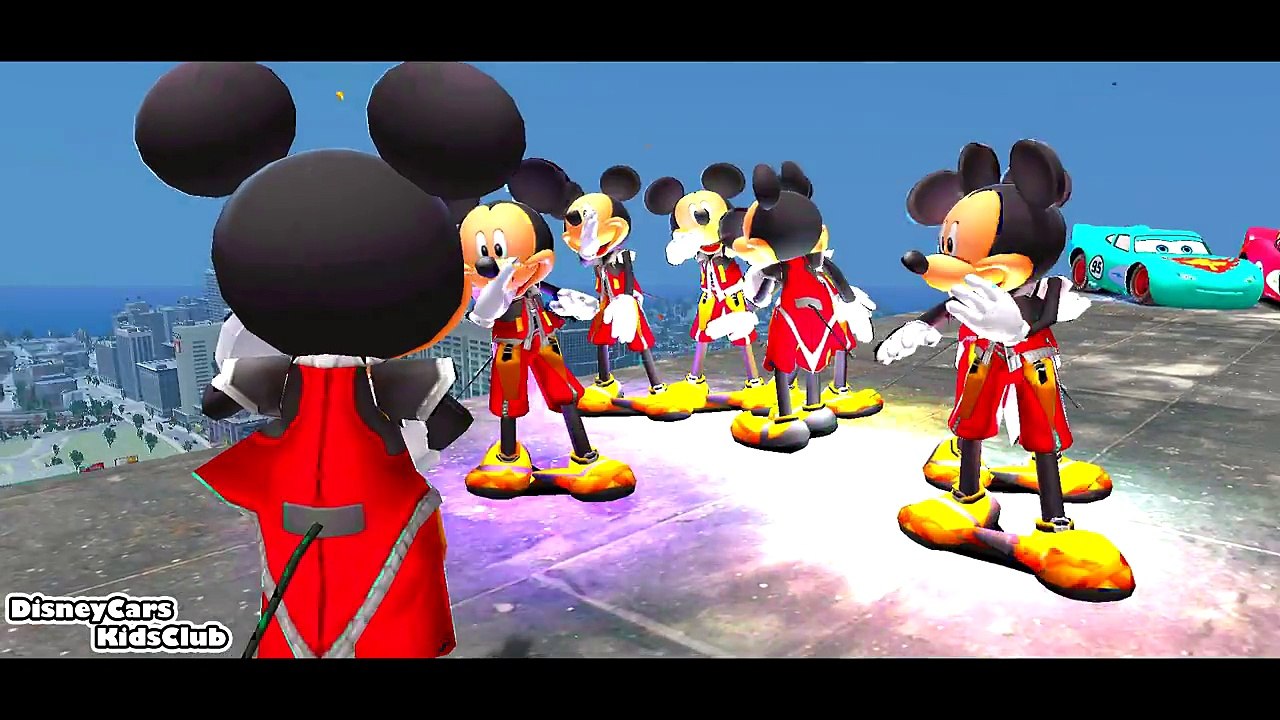 Mickey Mouse & Disney Frozen Elsa with Lightning McQueen Cars Nursery Rhymes with actions