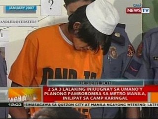 2 sa 3 lalaking inuugnay sa umano'y planong pambobomba sa Metro Manila, inilipat sa Camp Karingal
