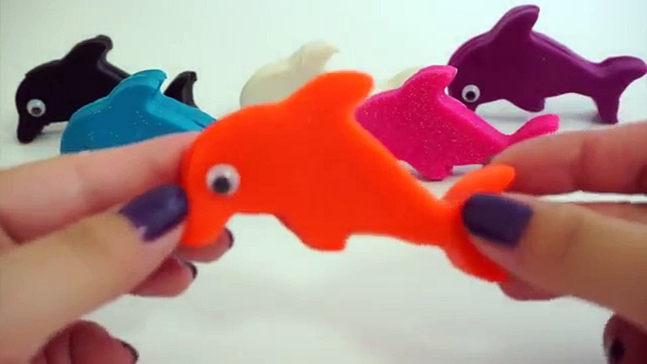 Glitter Sparkle Play Doh Dolphins with Shapes Molds Fun Creative