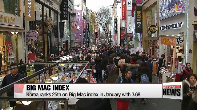 Korea ranks 25th on Big Mac index in January