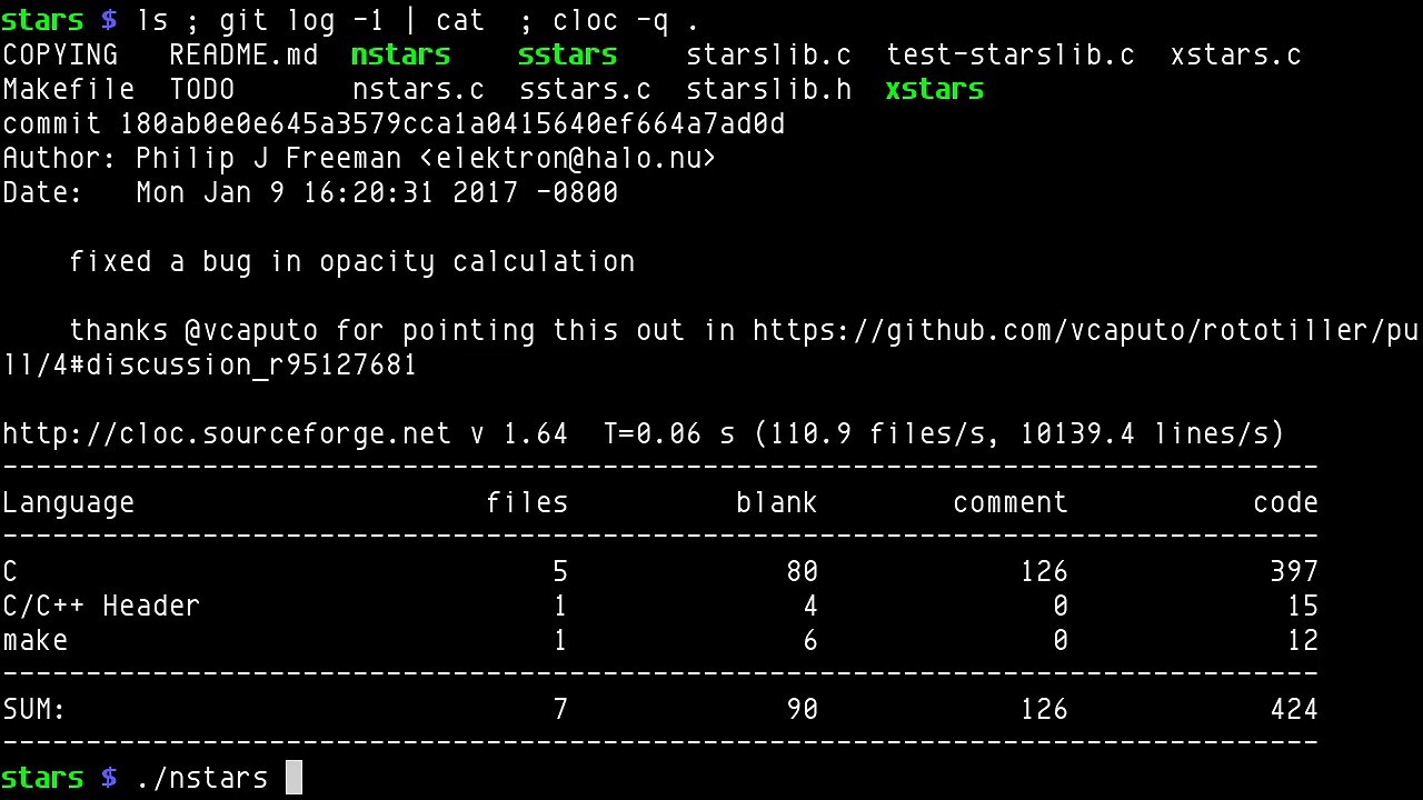 stars, starfield in C with frontends in SDL, X11, and ncurses-eTrLGsK4DqE
