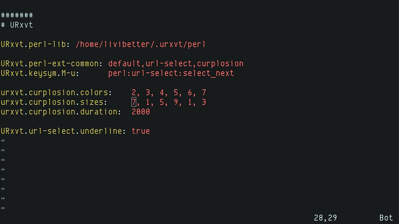 urxvt-curplosion, cursor locator extension for urxvt-ZVmydl9EYZY
