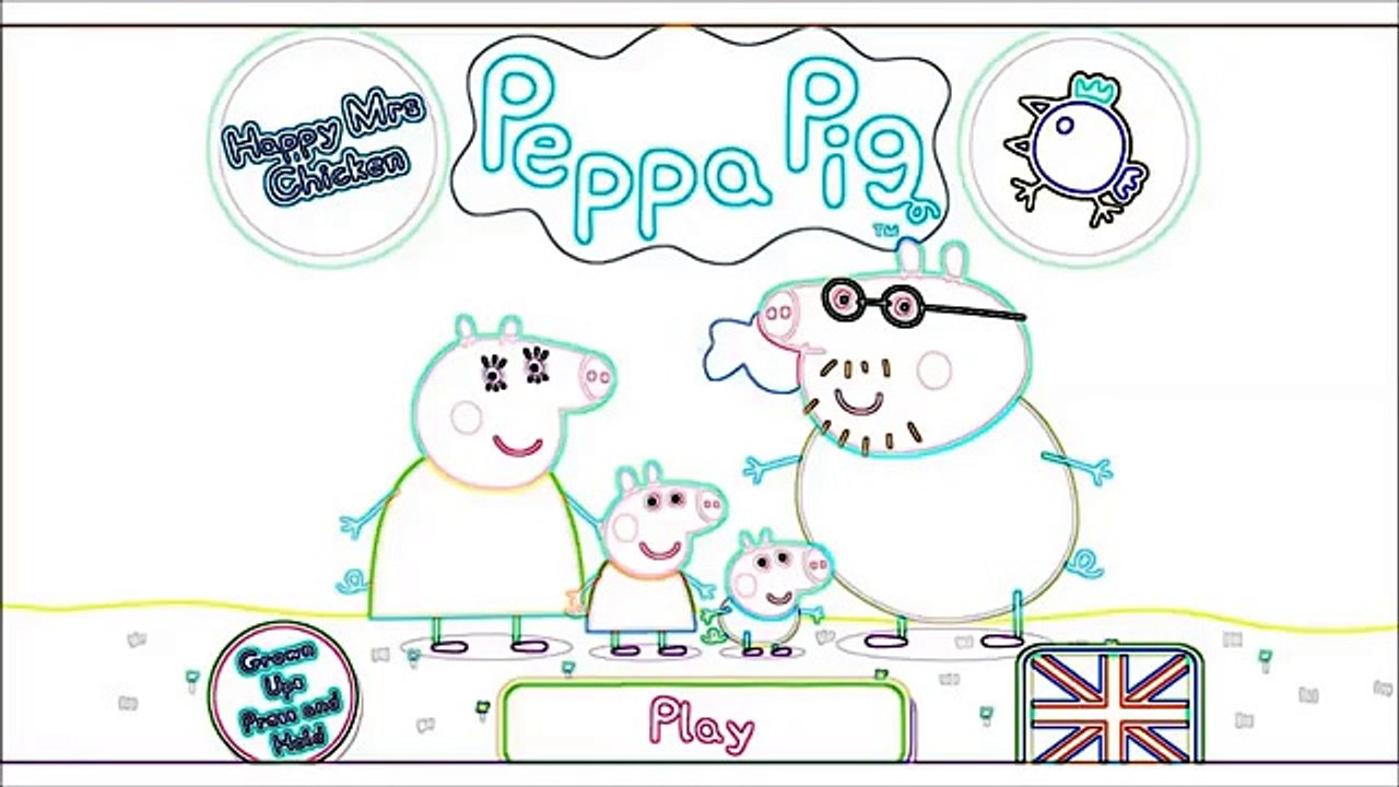 Peppa Pig Game ♥ Mrs Happy Chiken - Full Episode - iPad app demo for kids