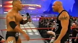 Goldberg Confronts The Rock about a match wwe raw