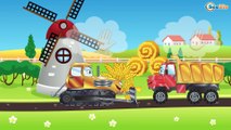 Videos para niños - Excavadora, Camión, Camión de Bomberos y Carros de Carreras infantiles