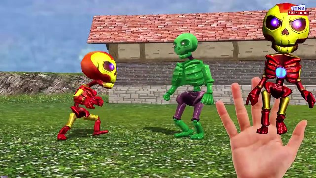Fat spiderman captain America finger family - Skeleton superheroes Finger family Rhymes 3D