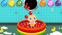 Baby Doll Bath Time Play Learn Colors | 3D Teach Colours for Kids - Learning Children Toddlers