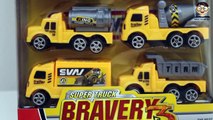 Super Truck Bravery 3 Construction Team Unboxing Trucks For Children Crane Mixture Building Truck