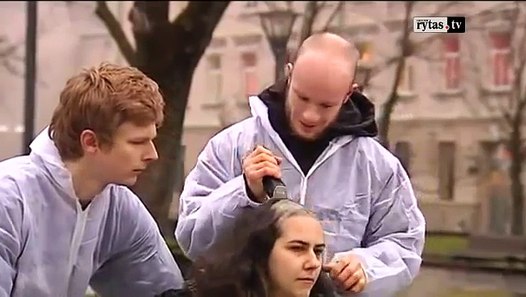 Girl's forced headshave on street-GP9XkAmjbLE - video 