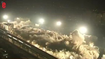 En Chine, 19 immeubles sont détruits simultanément en quelques secondes