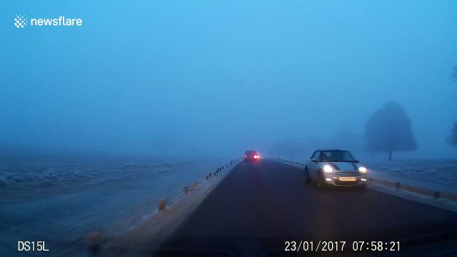 Freezing fog descends on Richmond Park, London