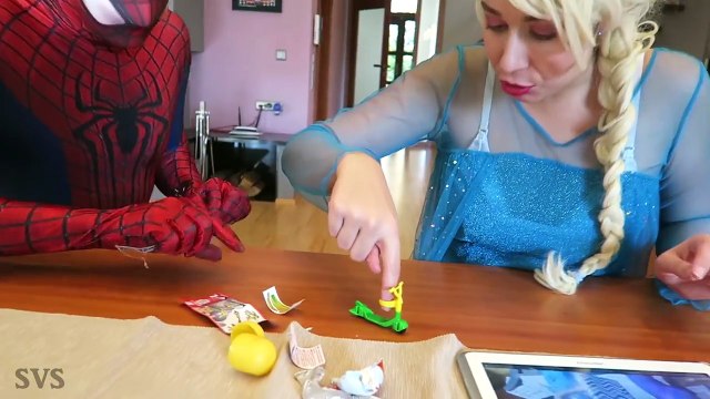 Frozen Elsa EATS SURPRISE EGGS FROM A TOILET! w/ Spiderman Joker Maleficent Bad Baby Superhero IRL