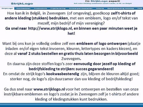 Zelf kleding bedrukken Zwevegem