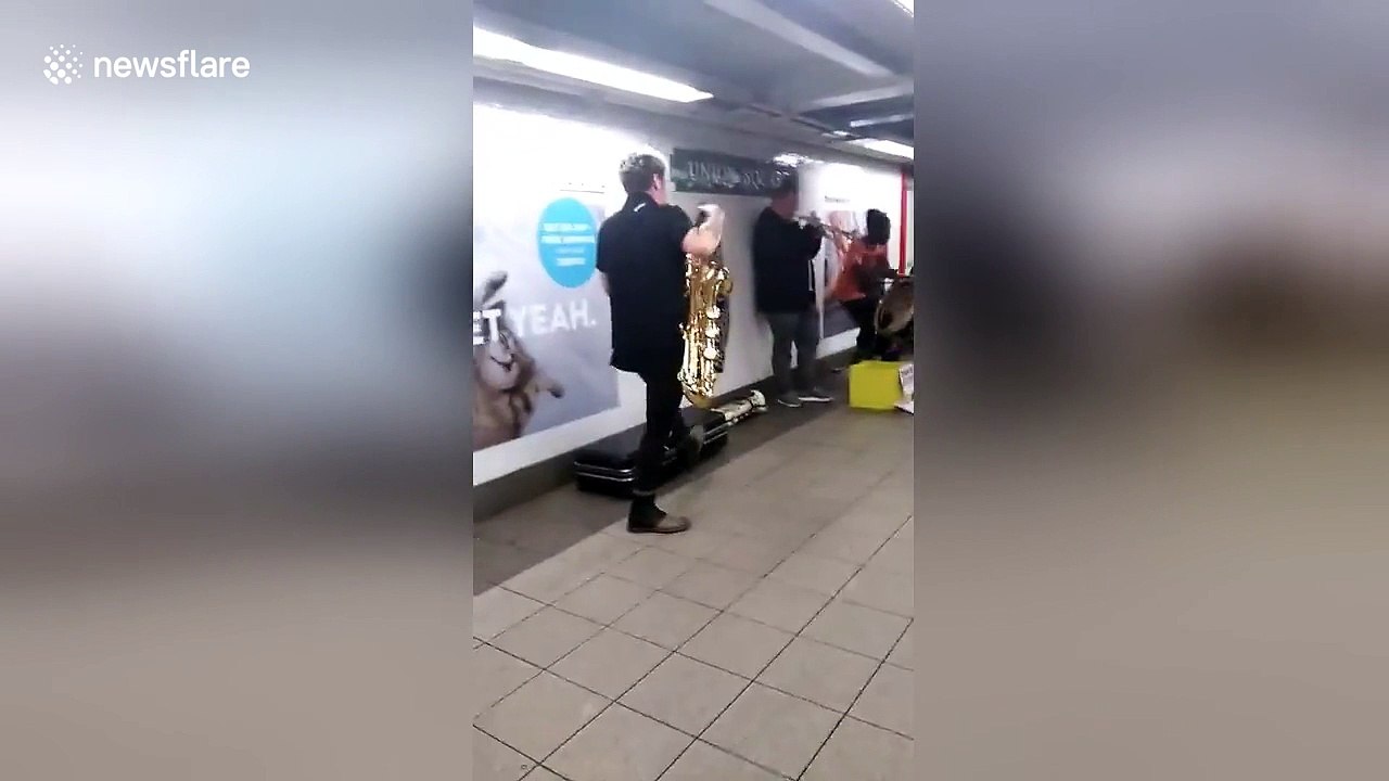 Incredible brass band perform at Union Square Station in New York
