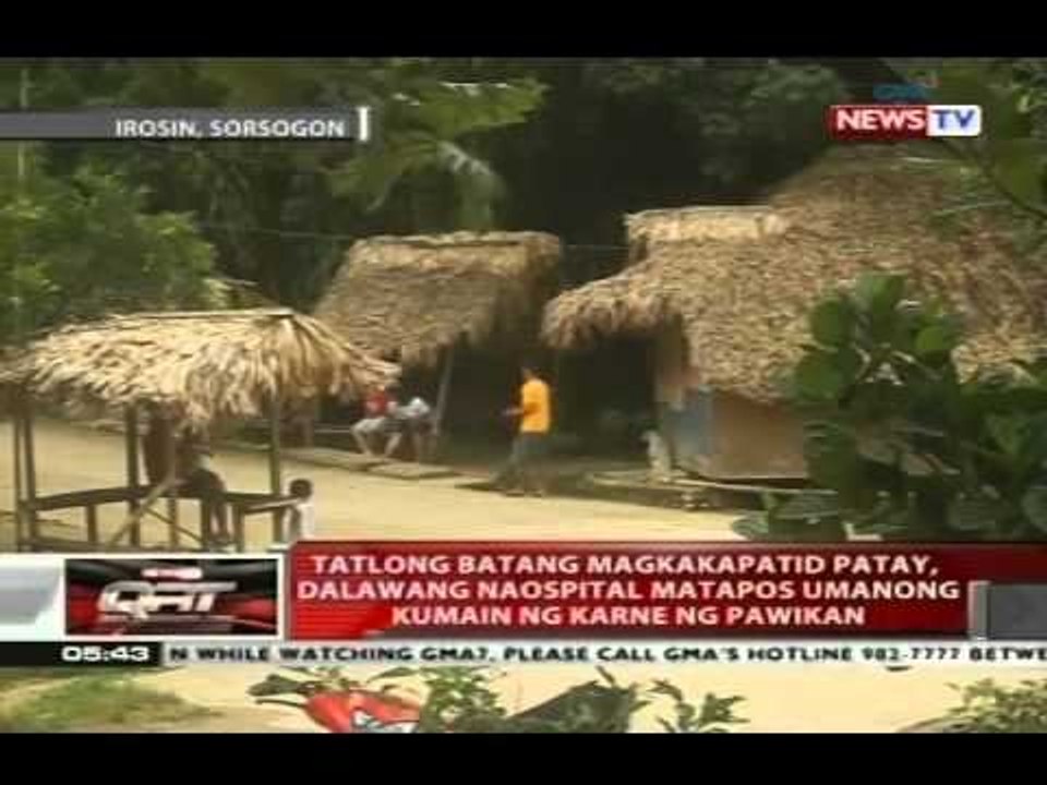 QRT: 3 batang magkakapatid patay, dalawang naospital matapos umanong kumain ng karne ng pawikan
