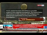U.S. embassy, kinumpirmang U.S. Marine ang tinukoy na suspek sa pagpatay kay Jeffrey Laude