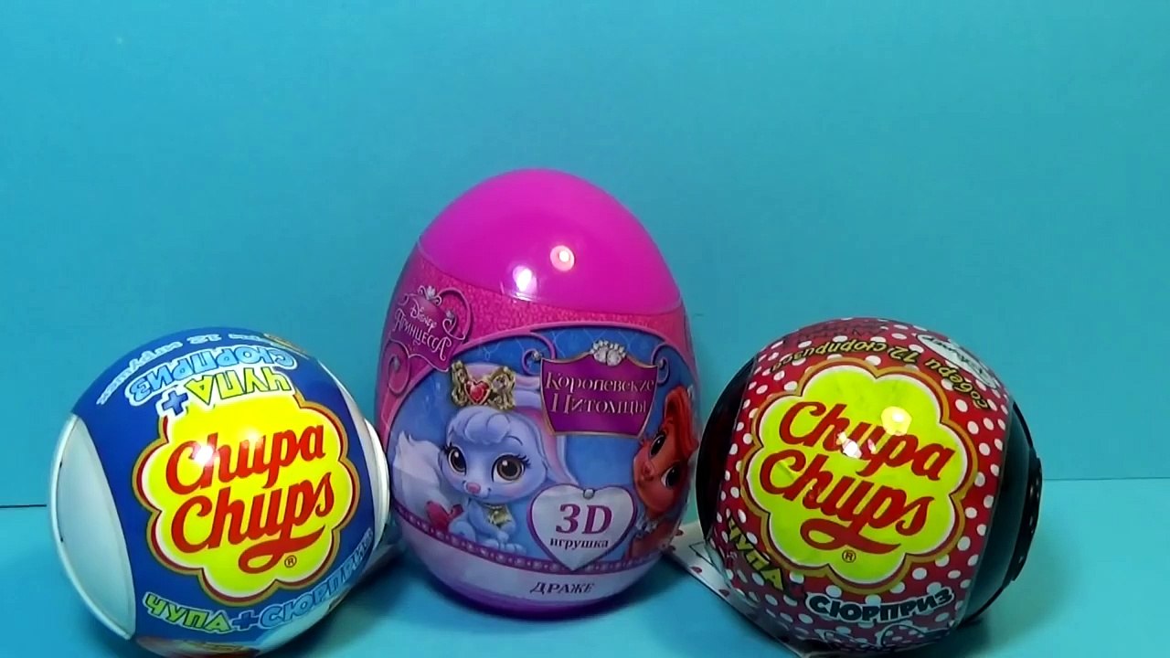 Chupa Chups Smurfs Disney Minnie Mouse Surprise egg Royal pets Disney Princess