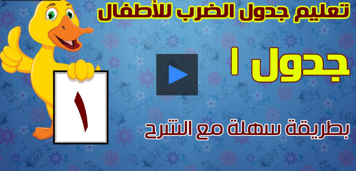 اغنية لتحفيظ جدول ضرب 1 مع نشيد وشرح للجدول