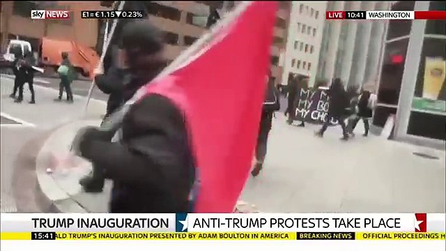 Anarchists Protest Trump's Inaugural Parade - As They Try to Get Closer To The Actual Parade