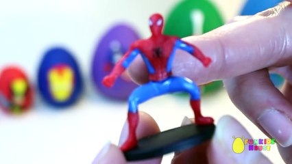 Smallest to Biggest SUPERHEROES Play Doh Surprise Eggs for Boys with Spiderman Hulk Captain America