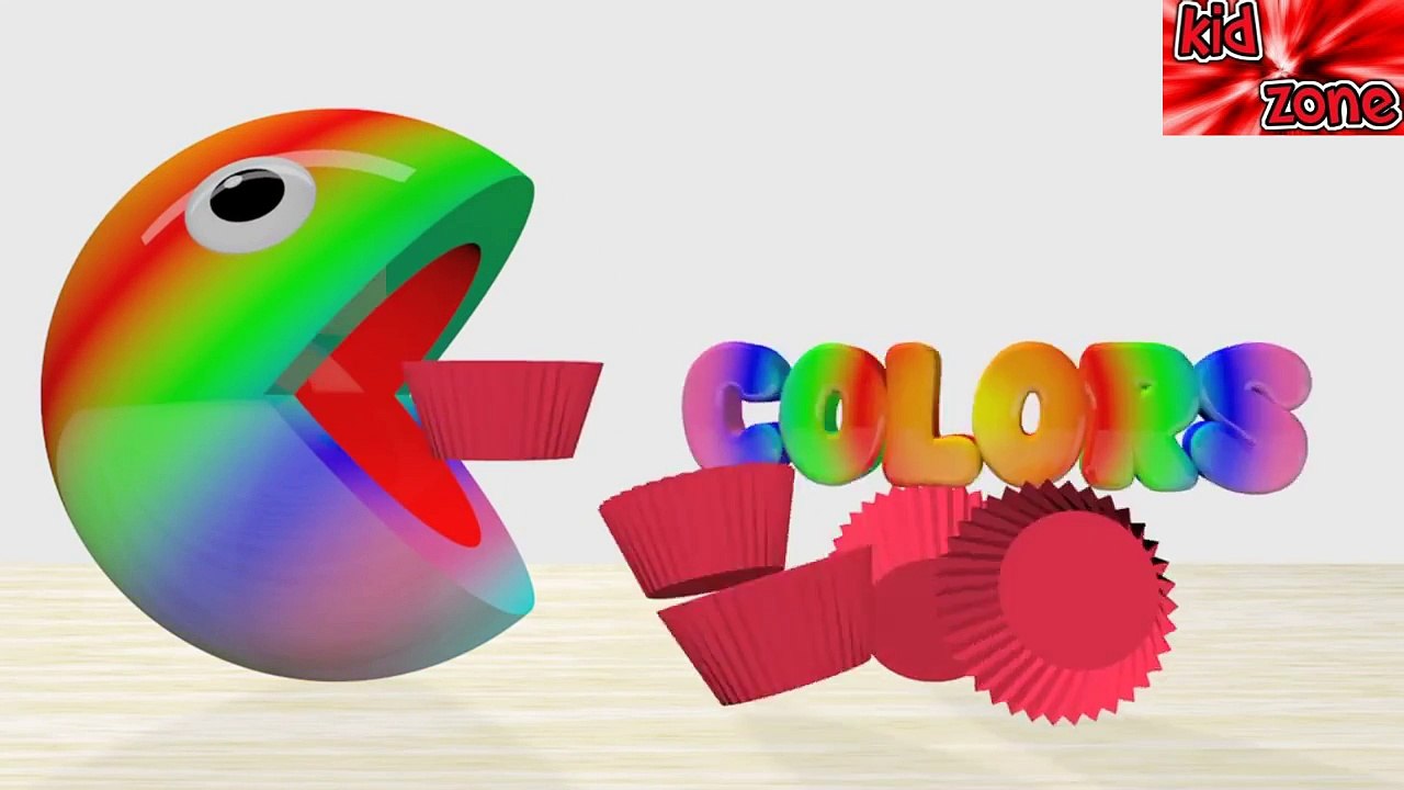 Learn Colors For Kids Toddlers Cupcakes Pacman