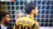 Colpo di testa di Donnarumma su calcio di punizione Milan-Napoli 1-2