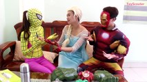 Frozen Elsa Loses Her Hand! w/ Spiderman, Spidergirl & Iron-Man in Real Life
