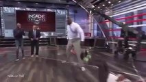 WATCH: Shaq TACKLES Charles Barkley After Pass from Randy Moss on Inside the NBA