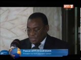 Conférence de presse donnée par Affi N`Guessan, président du FPI