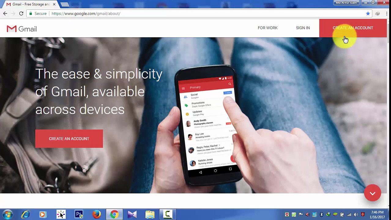 How to create an gmail account or create an google account.