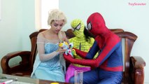 Frozen Elsa Sleepwalking & Stepping on Joker! w/ Spiderman, Spidergirl & Wolverine in Real Life